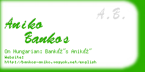 aniko bankos business card